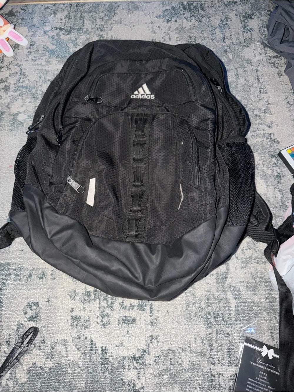 adidas Black Men's Utility Backpack with Reflective Accents